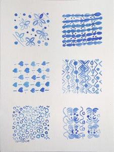 Six Blue Patterns